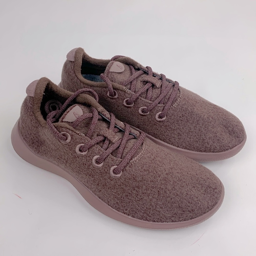 Allbirds Wool washable Sneakers 8 Mauve Pink Lace up Cushioned Removable Soles